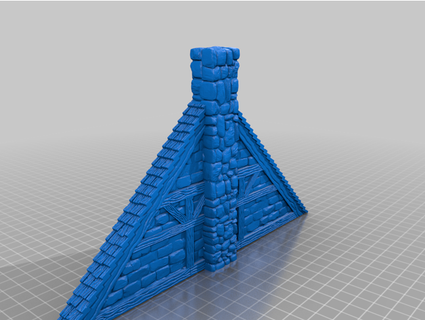 openforge 20 stone brick roof gable 9x chimney mannolitto 3d print model - Mito3D