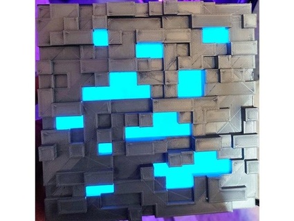 Minecraft minerale bloccare guidato pannello 16x16 mjjoaquin 3d print model - Mito3D