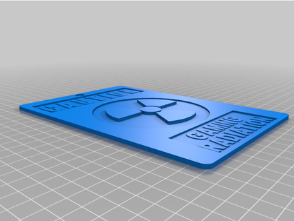 cartello attenzione giochi radiazione badadz 3d print model - Mito3D