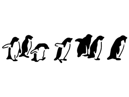 pingouins pochoir 3 longquan 3d print model - Mito3D