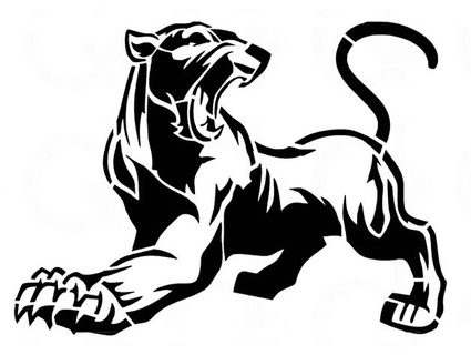 black panther stencil longquang 3d print model - Mito3D
