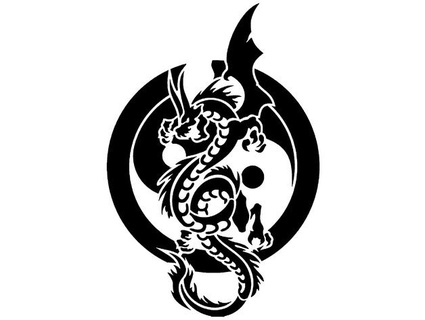 yin yang dragon stencil longquang 3d print model - Mito3D