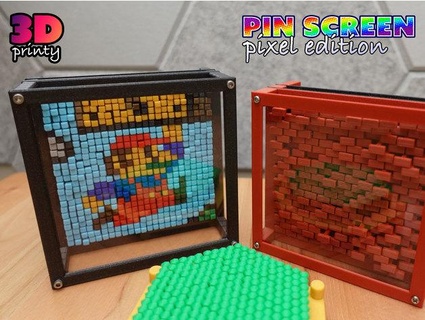 pin screen toy - pixel edition 3d-printy 3d print model - Mito3D