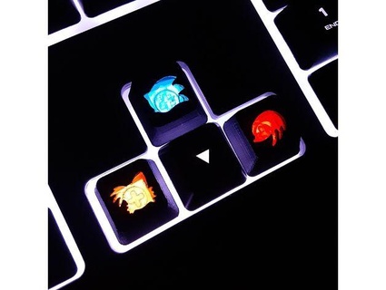 sonic tails knuckles backlit keycaps panzyloaf 3d print model - Mito3D
