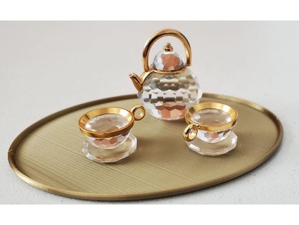 ornamental serving tray crystal tea set 3d print model - Mito3D