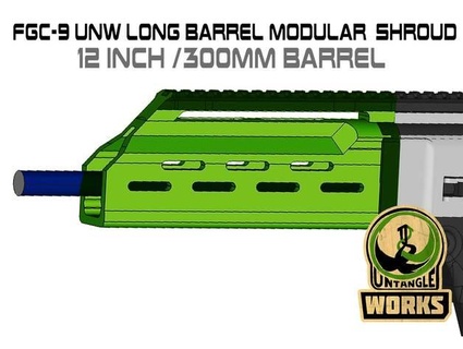 fgc-9 unw 2021 long barrel modular shroud set untangle 3d print model - Mito3D