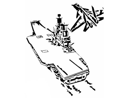 aircraft carrier stencil longquang 3d print model - Mito3D