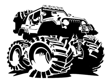 monster truck stencil 2 longquang 3d print model - Mito3D