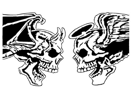 angel devil skull stencil longquang 3d print model - Mito3D