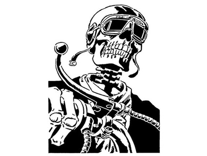 biker skeleton stencil longquang 3d print model - Mito3D