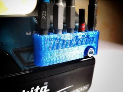 makita bitmag drill bits holder logo redlabrat 3d print model - Mito3D