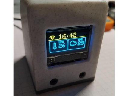 octoprint monitor weather station esp8266 d1 mini ssd1306 bme280 case moxl 3d print model - Mito3D