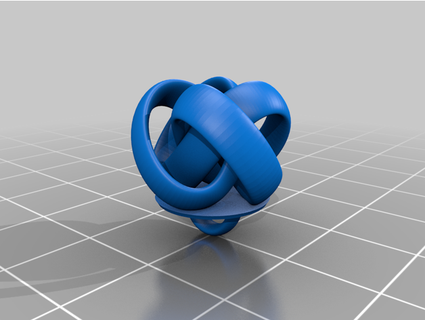 four knot torus base keyring enhaxed 3d print model - Mito3D