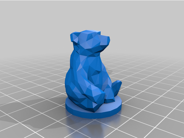 low poly bear base koenl 3D print model - Mito3D