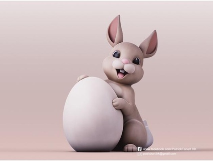 Paskalya tavşan patrick sanatı 3d print model - Mito3D