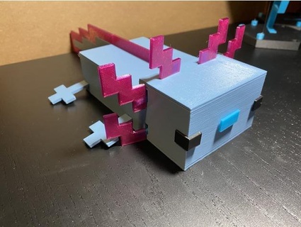 Minecraft axolotl bureau organisateur boîte snack 3d print model - Mito3D