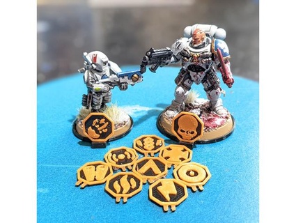 warhammer 40k kill team specialist token base icons magnetic 3dprintingwithsam 3d print model - Mito3D