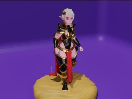 warlock female tiefling thebata 3d print model - Mito3D