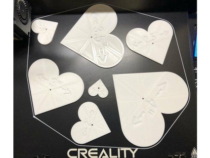 heart templates quilting sewing nother ngineer 3d print model - Mito3D