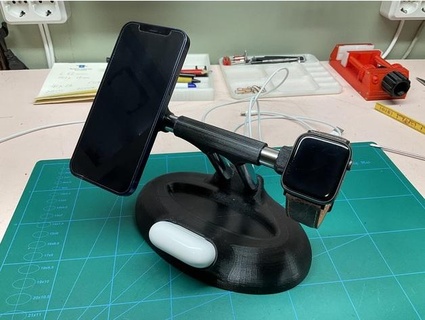 iphone 12 13 14 apple watch airpods pro charging stand erskines 3d print model - Mito3D
