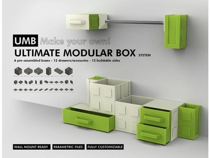 umb ultimativ modular Box System 30 parametrisch Teile anpassen Lager rapzz 3d print model - Mito3D
