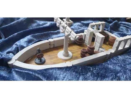 dungeonsticks barca nave tondo 3d print model - Mito3D