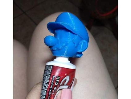 mario toothpaste cap tampa pasta de dente - creme dental cesargallera 3d print model - Mito3D