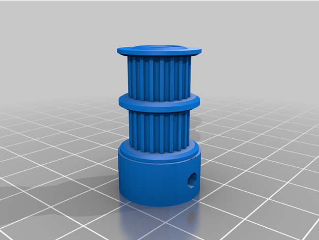 Polia 20t çift kıkırdak 3D print model - Mito3D