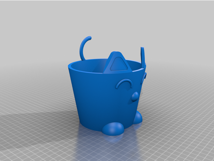 cat plant pot - round - 100mm pot fit markeydesign  3d print model - Mito3D