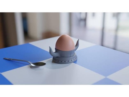historically inaccurate viking helmet egg-cup gnamp 3d print model - Mito3D