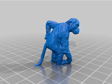 chimpanzé gdr ddr estatueta 3d Varredura openscan 3d print model - Mito3D