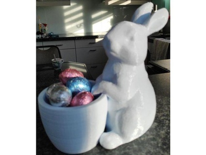 smoothed easter bunny bowl pot gylron 3d print model - Mito3D