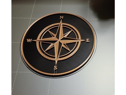 compass rose coaster pcphill 3d print model - Mito3D