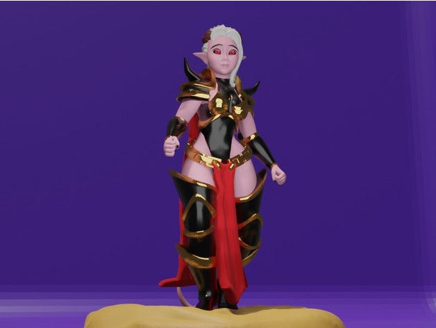 stregone femmina tiefling ricaricare thebata 3D print model - Mito3D