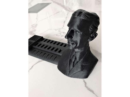 sd Mikro USB Blitz Fahrt Halter Unterstützung Nikola Tesla Büste nerd 3d print model - Mito3D