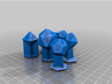 polyhedral dice set supports zlomy 3d print model - Mito3D