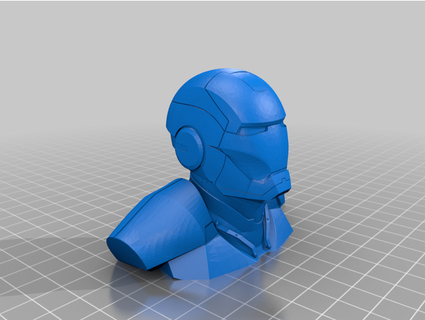 hierro hombre busto fijo cuello apoyo barbarian3d 3d print model - Mito3D