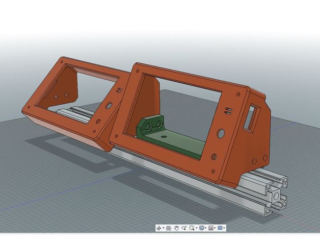 btt tft50 lcd montar 3030 extrusiones ruedas 3D print model - Mito3D