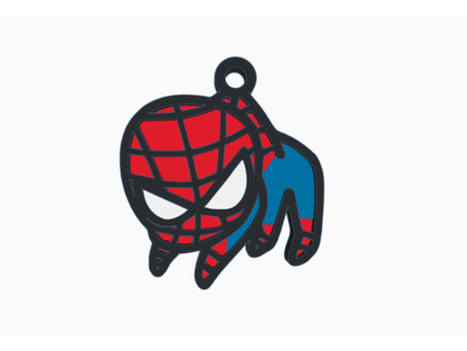spiderman hanging cute multicolor keychain aj gordillo 3d print model - Mito3D
