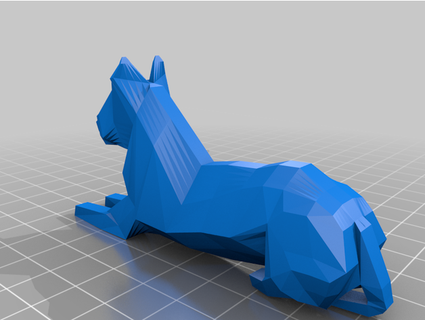 dog laying low poly jtreasures 3d print model - Mito3D