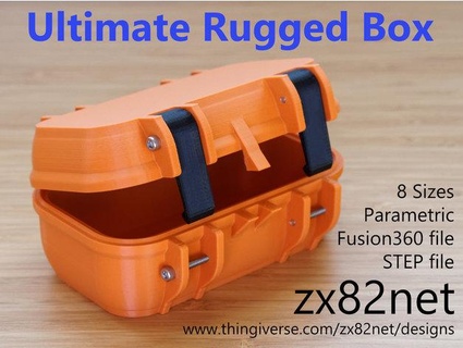 zx82net ultimate parametric rugged box - snap closure 3d print model - Mito3D