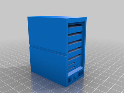 micro sd card holder shaped like 1980's tower pc redhead-design 3d print model - Mito3D