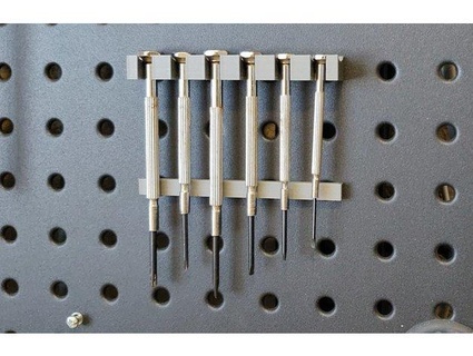precision screwdriver set holder metal pegboard universal5 3d print model - Mito3D