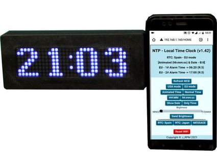 clock text 2 alarmas 2 hora zonas revisión j rpm 3d print model - Mito3D