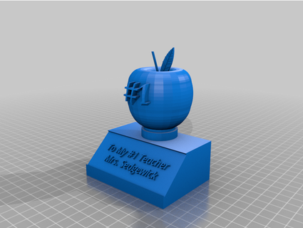 insegnante trofeo pjslam 3d print model - Mito3D