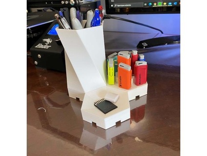 hexagonal desk organizer cdesgagne1212 3d print model - Mito3D