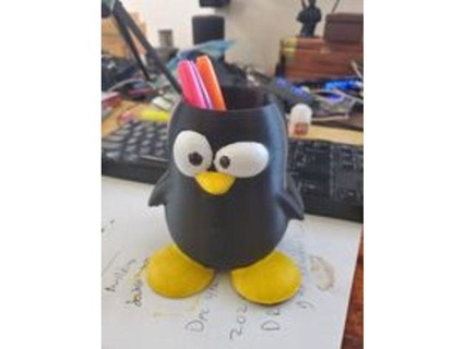 penguin pencil holder joe snuffy 3d print model - Mito3D