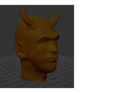 demonio diablo cabeza grande 3d print model - Mito3D