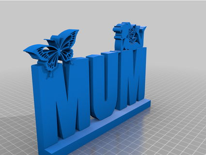 mum nan letter 3d board louski 3d print model - Mito3D