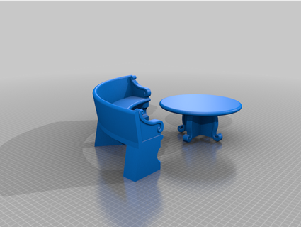 banco mesa de cemento para jard n sofia-li 3d print model - Mito3D